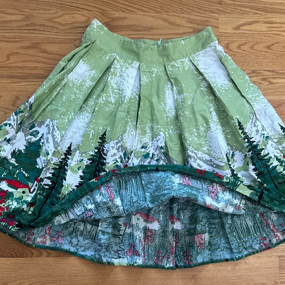 Obbue NWOT A-line Printed Pleated Midi Skirt (M) - Picture 5 of 13